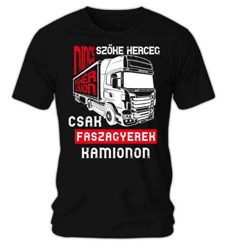 Nincs szőke herceg fehér lovon, csak faszagyerek kamionon - férfi póló