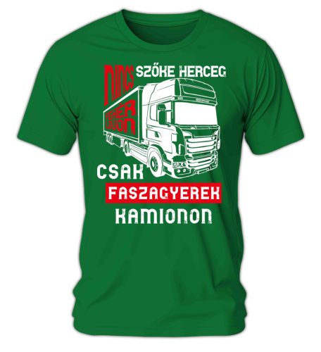 Nincs szőke herceg fehér lovon, csak faszagyerek kamionon - férfi póló