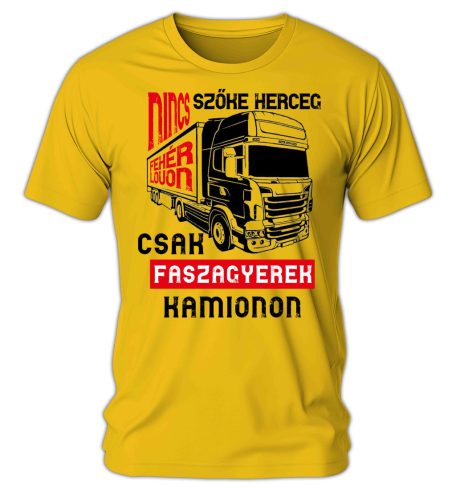 Nincs szőke herceg fehér lovon, csak faszagyerek kamionon - férfi póló