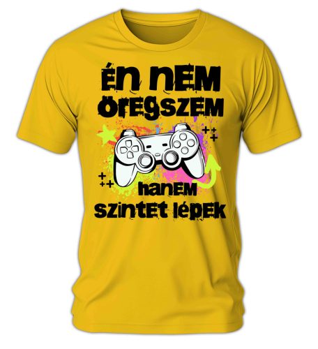 Én nem öregszem, hanem szintet lépek, gamer - férfi póló
