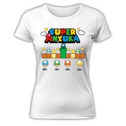   Super Anyuka, supermario edition, szerkeszthető - női póló