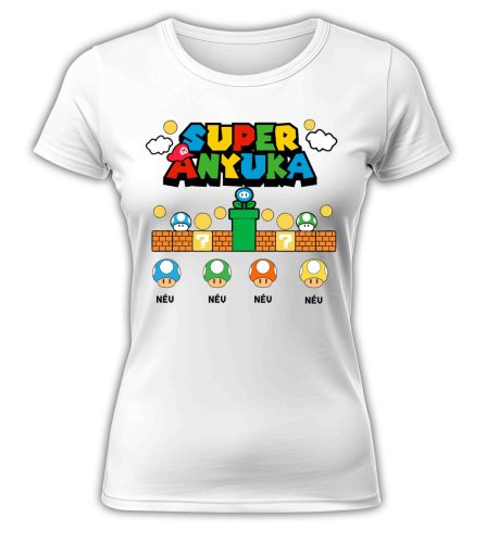 Super Anyuka, supermario edition, szerkeszthető - női póló