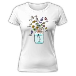 Virágcsokor, pillangós gyermek nevekkel - női póló