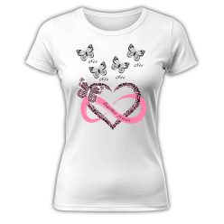 Végtelen szív, pillangós gyermek nevekkel - női póló
