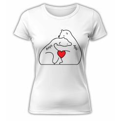 Mackó család nevekkel, szerkeszthető - női póló