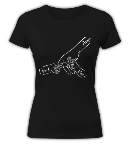 Gyermek kezek nevekkel, szerkeszthető - női póló