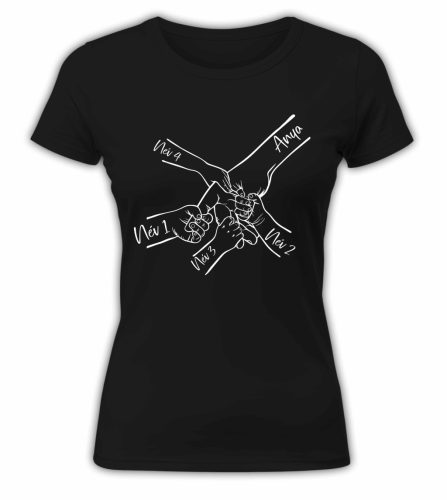 Gyermek kezek nevekkel, szerkeszthető - női póló