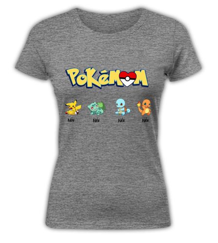 Pokémom, gyermek nevekkel, szerkeszthető - női póló