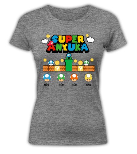 Super Anyuka, supermario edition, szerkeszthető - női póló