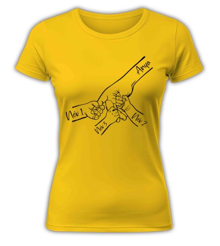 Gyermek kezek nevekkel, szerkeszthető - női póló