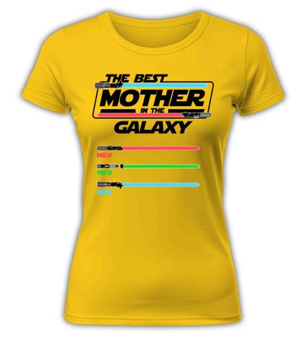 The best Mother in Galaxy gyermek nevekkel, szerkeszthető - női póló