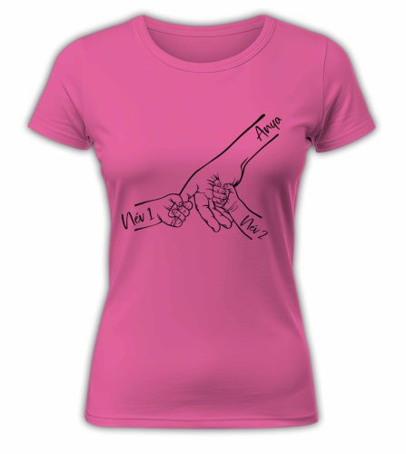 Gyermek kezek nevekkel, szerkeszthető - női póló