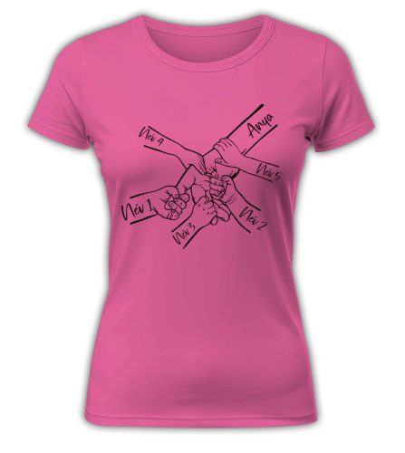 Gyermek kezek nevekkel, szerkeszthető - női póló