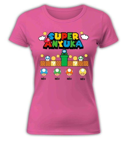 Super Anyuka, supermario edition, szerkeszthető - női póló