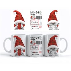   Karácsonyi címzett bögre, névre szóló, választható jó/rossz magaviselettel