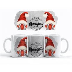   Karácsonyi piros manós bögre Proud member of the Naughty list club felirattal