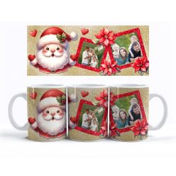 Karácsonyi bögre, piros mikulás_02 saját fotóval