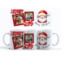 Karácsonyi bögre, piros mikulás_03 saját fotóval