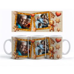 Karácsonyi mézi mézeskalács bögre saját fotóval