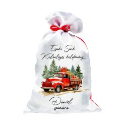   Vintage teherautó ajándékokkal, névre szóló mikulászsák