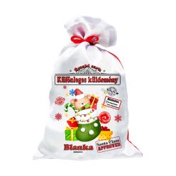   Maci mikulás zokniban, névre szóló mikulászsák, jó/rossz jelöléssel