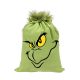 Grincs_04 mikulászsák zöld, műszőrrel - vászon