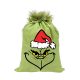 Grincs_06 mikulászsák zöld, műszőrrel - vászon
