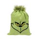 Grincs_07 mikulászsák zöld, műszőrrel - vászon