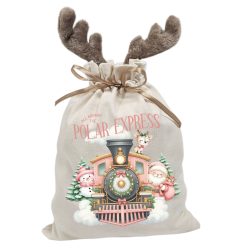 Polar express rénszarvas agancsos mikulászsák - vászon