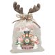 Polar express rénszarvas agancsos mikulászsák - vászon