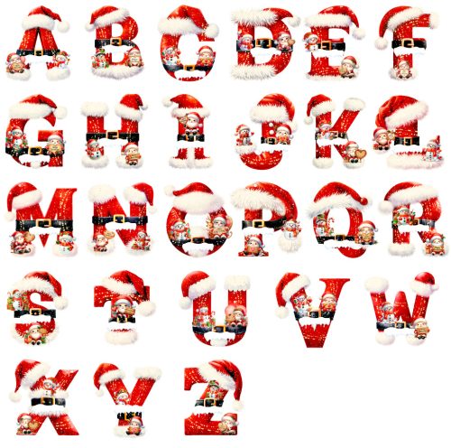 Kezdőbetűs, névre szóló  rénszarvas agancsos mikulászsák - vászon