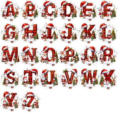 Kezdőbetűs_02, névre szóló  rénszarvas agancsos mikulászsák - vászon