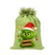 Névreszóló BabaGrincs mikulászsák zöld, műszőrrel - vászon