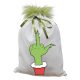 Grincs_04 mikulászsák zöld hátoldallal, műszőrrel 