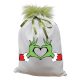 Grincs_05 mikulászsák zöld hátoldallal, műszőrrel 
