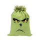 Grincs_01 mikulászsák zöld, műszőrrel - vászon