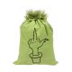 Grincs_02 mikulászsák zöld, műszőrrel - vászon