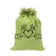Grincs_03 mikulászsák zöld, műszőrrel - vászon