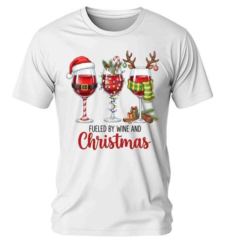 Fueled by wine and christmas. Karácsonyi póló - férfi póló