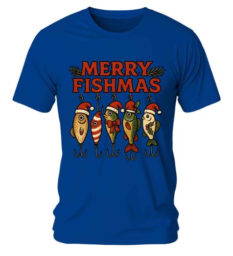 Merry fishmas, horgászos. Karácsonyi póló - férfi póló