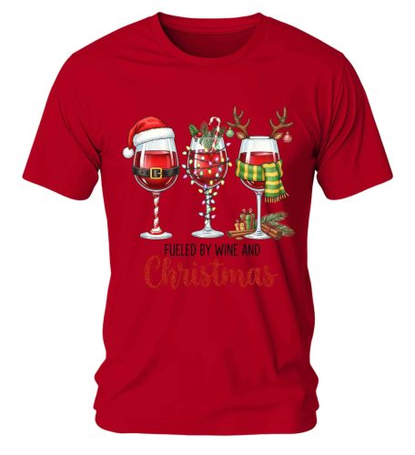 Fueled by wine and christmas. Karácsonyi póló - férfi póló