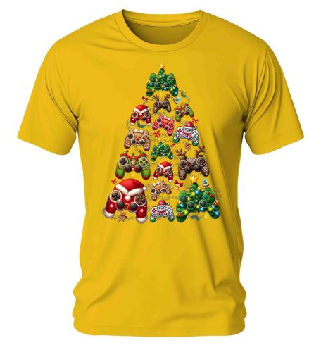 Gamer konzol karácsonyfa. Karácsonyi póló - férfi póló
