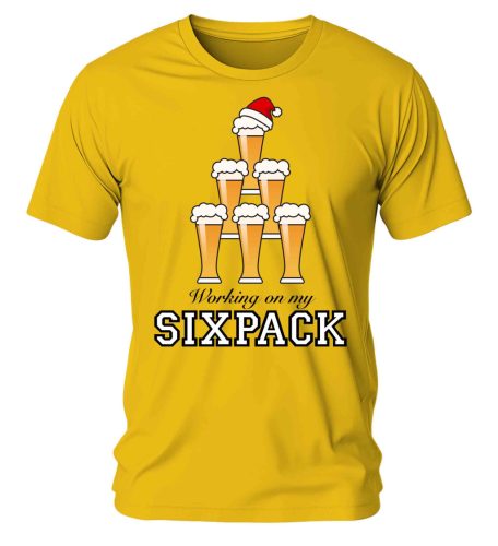 Working on my sixpack. Karácsonyi póló - férfi póló