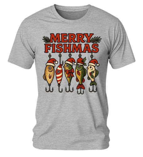Merry fishmas, horgászos. Karácsonyi póló - férfi póló