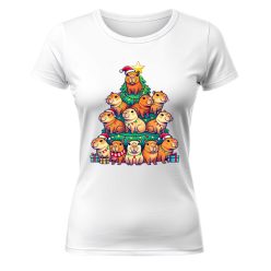 Kapibara karácsonyfa. Karácsonyi póló - női póló