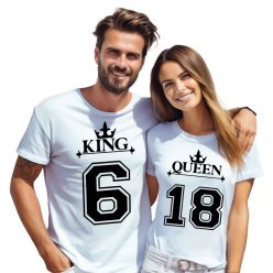 King/Queen hónap/nap számmal - páros póló