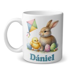 Húsvéti nyuszis bögre, papírsárkányos 02