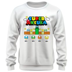   Super Anyuka, gyermek nevekkel (super mario version) - unisex pulóver