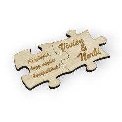   Dupla puzzle hűtőmágnes köszönőajándék/ültetőkártya