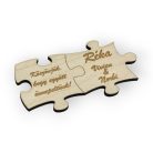 Dupla puzzle hűtőmágnes köszönőajándék/ültetőkártya